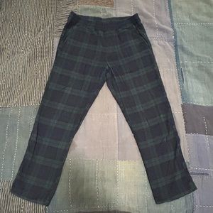 Vintage Cotton Flannel Pajama Pants Blackwatch green black blue